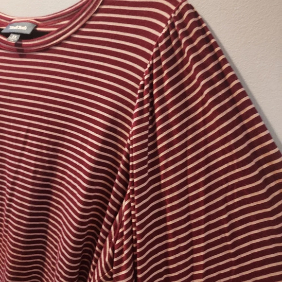 Modcloth Maroon and Pink Striped Balloon Sleeve Top in Size 2X - Picture 6 of 10